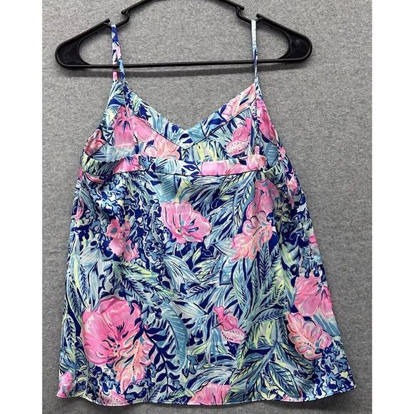 Lilly Pulitzer Margaret Cami Top Womens Size Small Saltwater Blue Shade Seekers - Picture 4 of 5